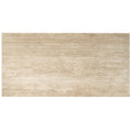 Warm beige 24x48 matte porcelain large format tile with subtle textured natural stone pattern