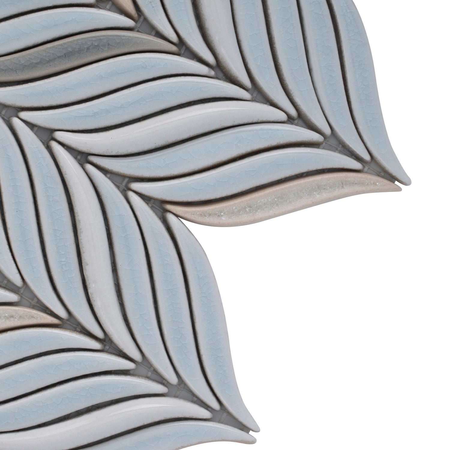 White and Blue 10x12 in. Glossy Finished Cermaic Mosaic Wall Tile (4.18 sq ft/case, 5 pack)