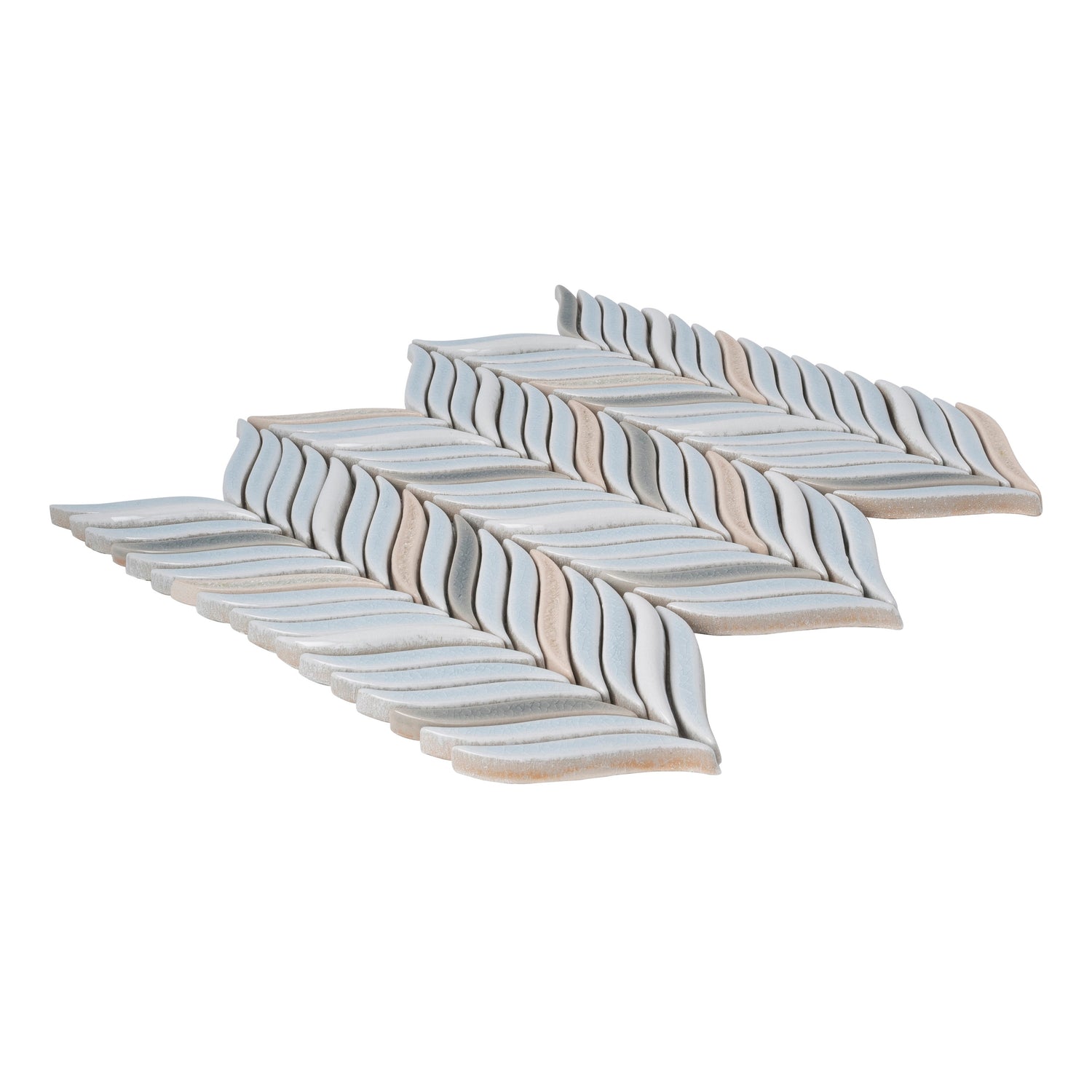Sample - White and Blue 10x12 in. Glossy Finished Cermaic Mosaic Wall Tile (4.18 sq ft/case, 5 pack)