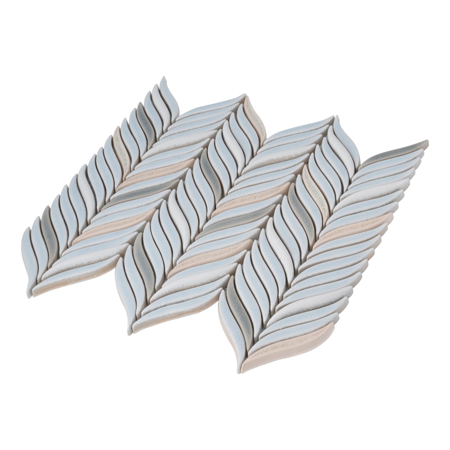 White and Blue 10x12 in. Glossy Finished Cermaic Mosaic Wall Tile (4.18 sq ft/case, 5 pack)