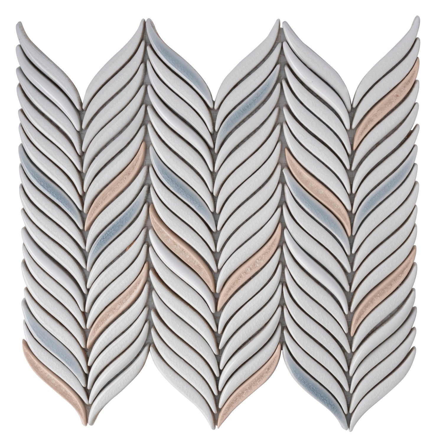 Sample - White 10x12 in. Glossy Finished Cermaic Mosaic Wall Tile (4.18 sq ft/case, 5 pack)