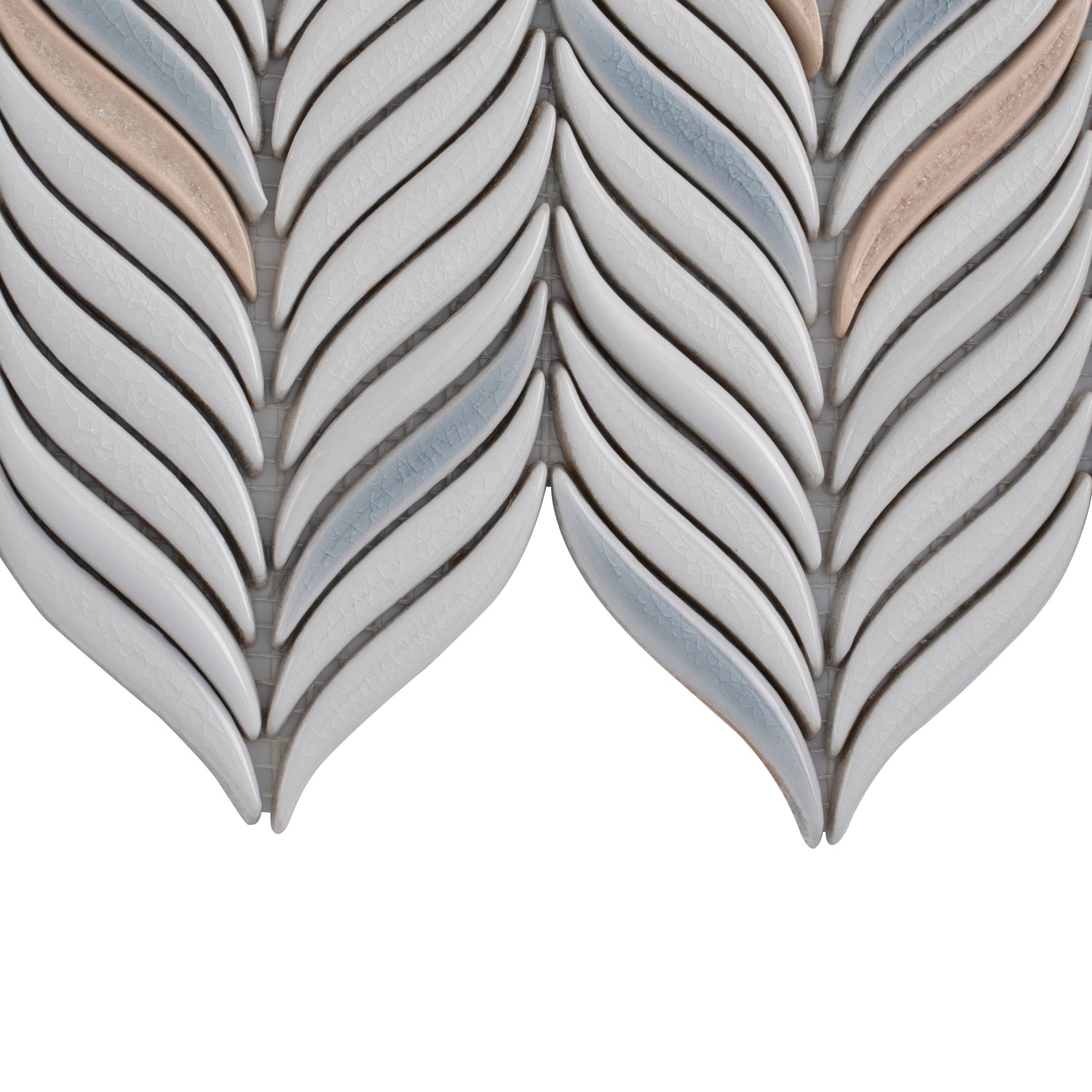 White 10x12 in. Glossy Finished Cermaic Mosaic Wall Tile (4.18 sq ft/case, 5 pack)