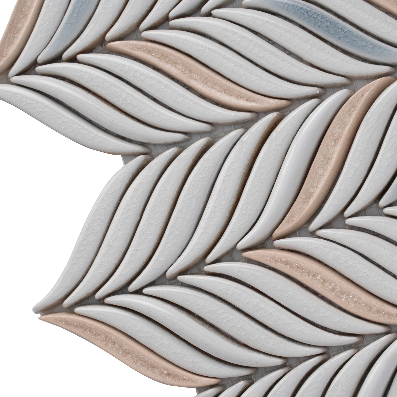 White 10x12 in. Glossy Finished Cermaic Mosaic Wall Tile (4.18 sq ft/case, 5 pack)