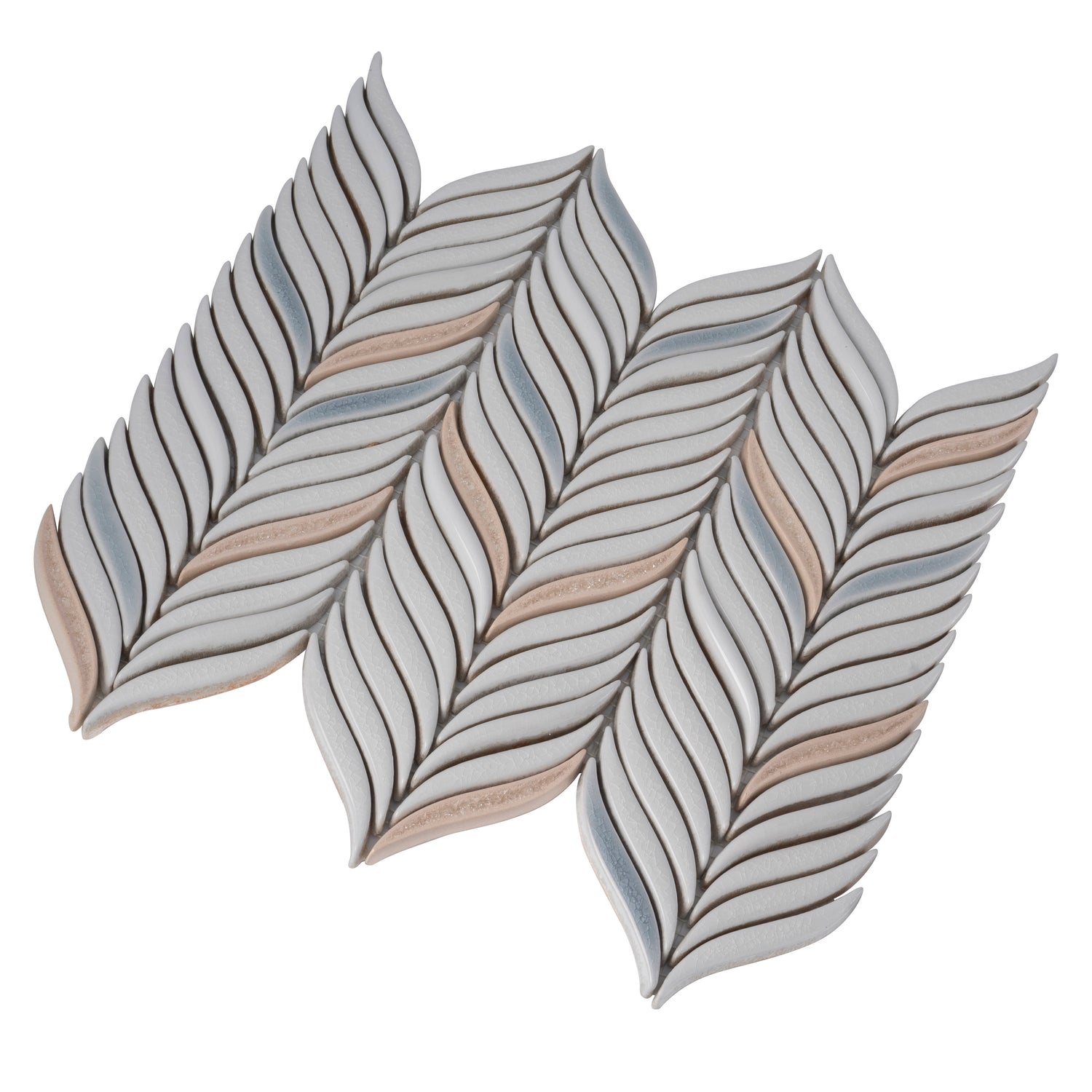 White 10x12 in. Glossy Finished Cermaic Mosaic Wall Tile (4.18 sq ft/case, 5 pack)