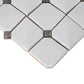 Sample - White 12x12 in. Glossy Finished Cermaic Mosaic Wall Tile (5 sq ft/case, 5 pack)