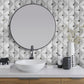 Sample - White 12x12 in. Glossy Finished Cermaic Mosaic Wall Tile (5 sq ft/case, 5 pack)