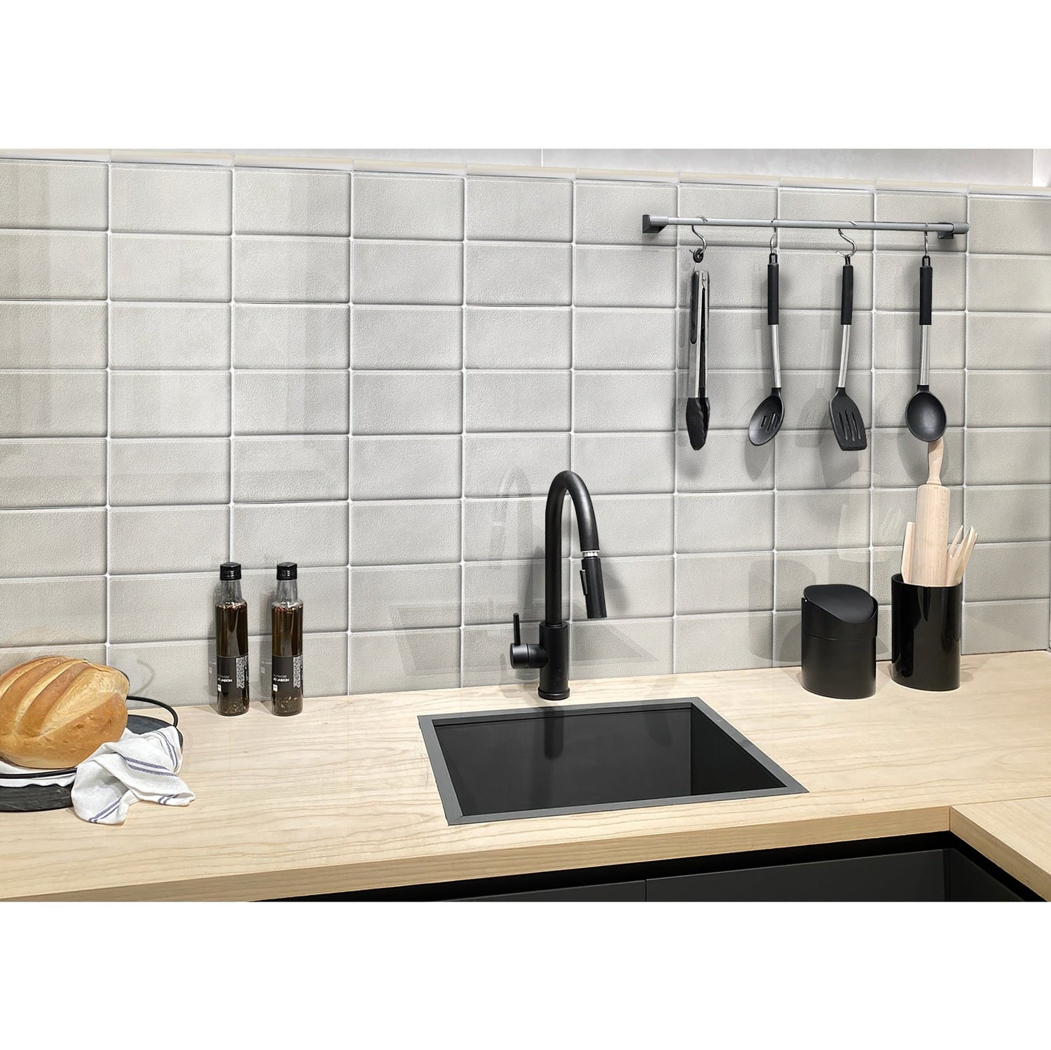Sample - White 3x6 in. Glossy Ceramic Subway Tile (5 sq ft/case, 40 pack)