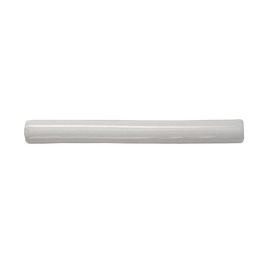 White 0.6x6 Glossy Ceramic Pencil Tile Trim (10 pack, 0.25 sq ft/case) - Sample