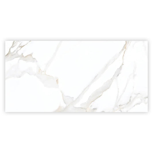 Bright White Gold 24x48 Polished Porcelain Large Format Tile (2 pack, 15.5 sq ft/case) - Sample