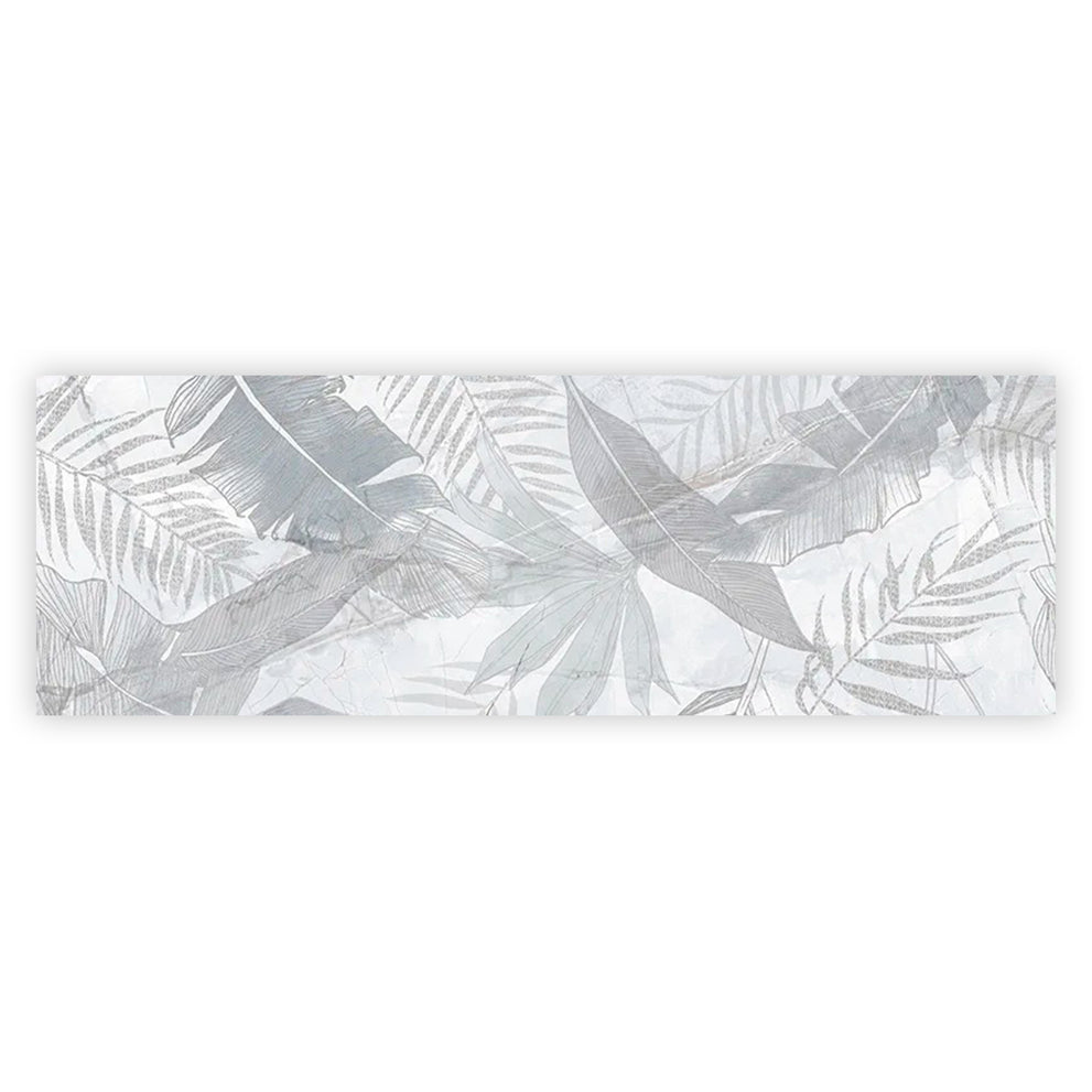 Small bathroom design ideas in large fired ceramic tile with a botanical pattern