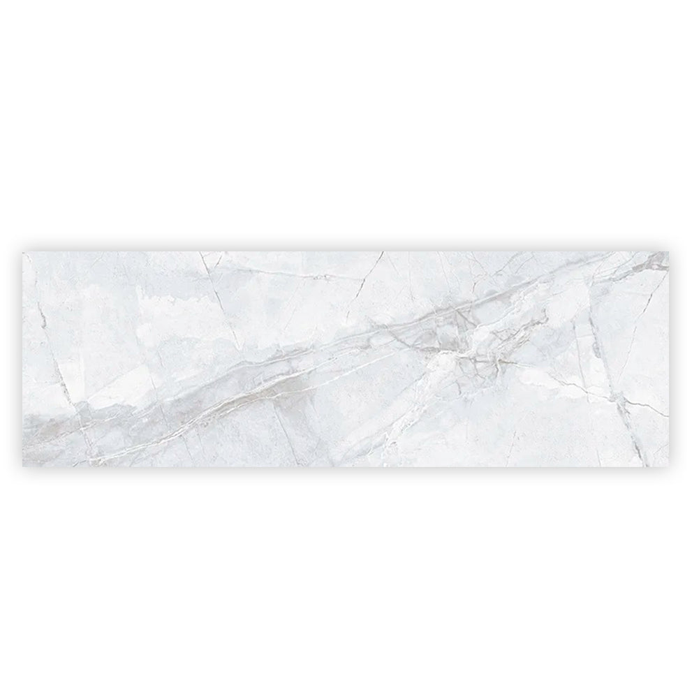Large bathroom shower ceramic floor tile in a matte marble-look finish