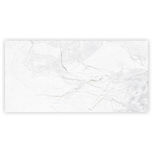 Bright White with Gray 24x48 Polished Porcelain Large Format Tile (2 pack, 15.5 sq ft/case) - Sample