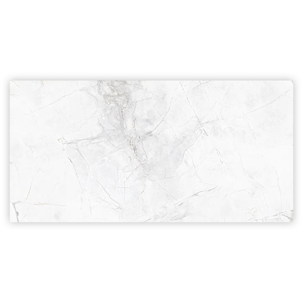 Strata 47.25 in. x 23.6 in. Polished Bright White with Gray Ceramic Large Format Wall and Floor Tile (15.5 sq ft/case) - 2 Pack