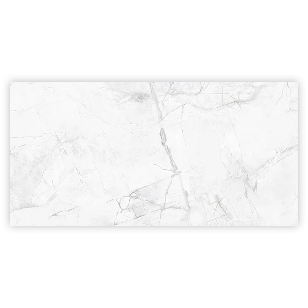 Strata 47.25 in. x 23.6 in. Polished Bright White with Gray Ceramic Large Format Wall and Floor Tile (15.5 sq ft/case) - 2 Pack