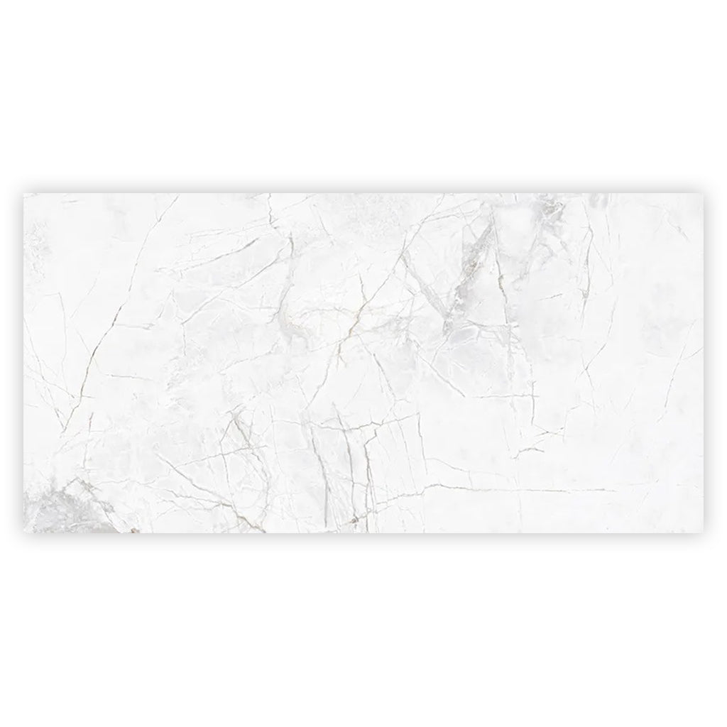 Strata 47.25 in. x 23.6 in. Polished Bright White with Gray Ceramic Large Format Wall and Floor Tile (15.5 sq ft/case) - 2 Pack