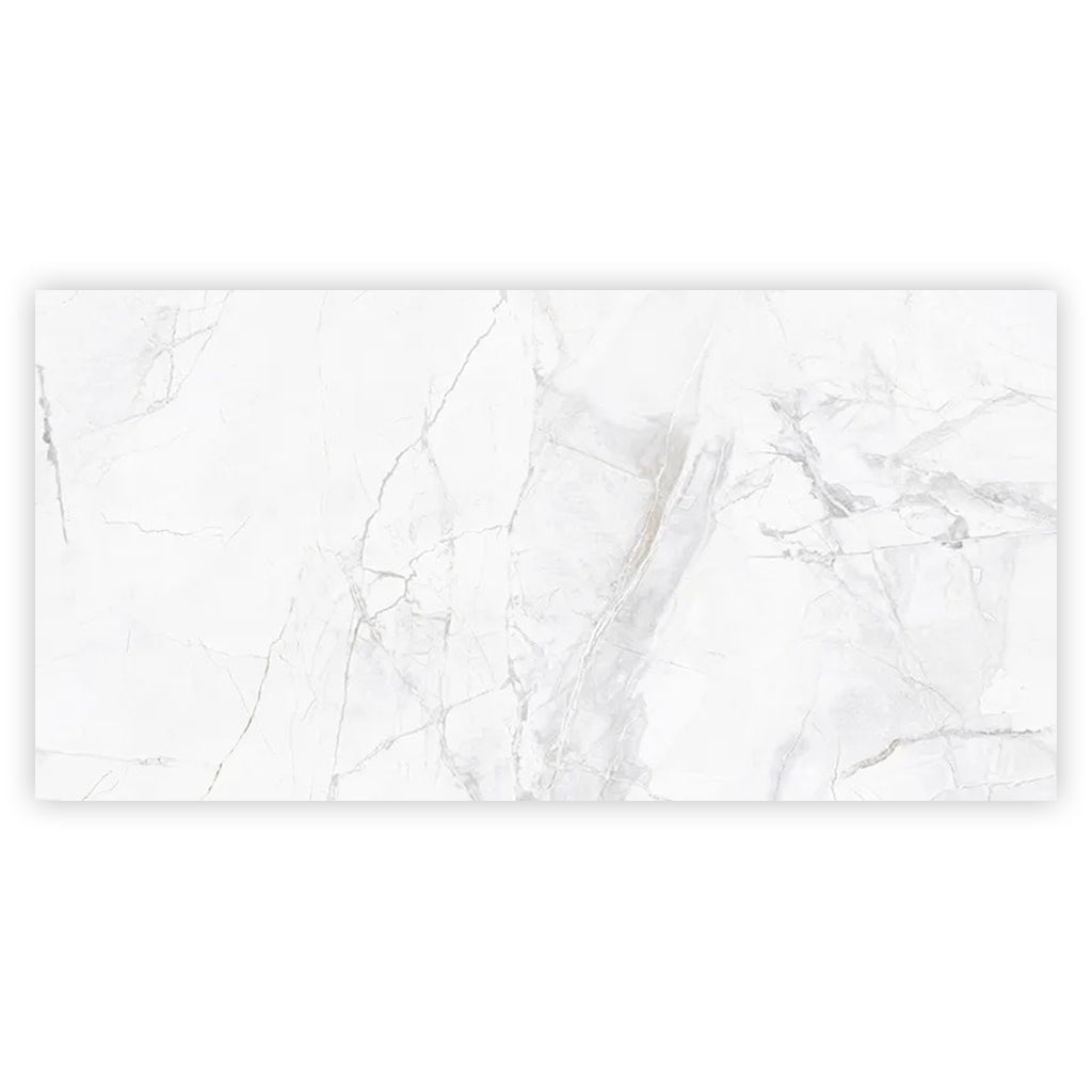 Strata 47.25 in. x 23.6 in. Polished Bright White with Gray Ceramic Large Format Wall and Floor Tile (15.5 sq ft/case) - 2 Pack