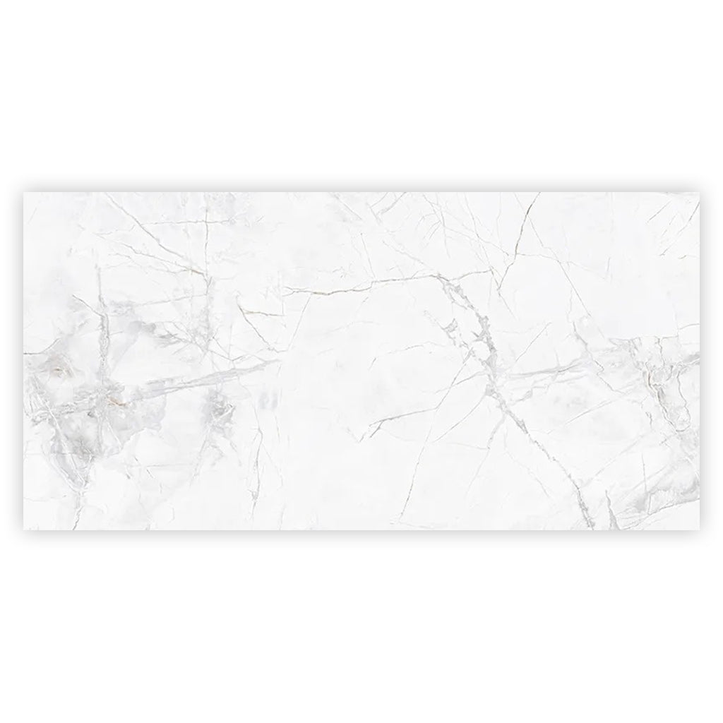 Strata 47.25 in. x 23.6 in. Polished Bright White with Gray Ceramic Large Format Wall and Floor Tile (15.5 sq ft/case) - 2 Pack