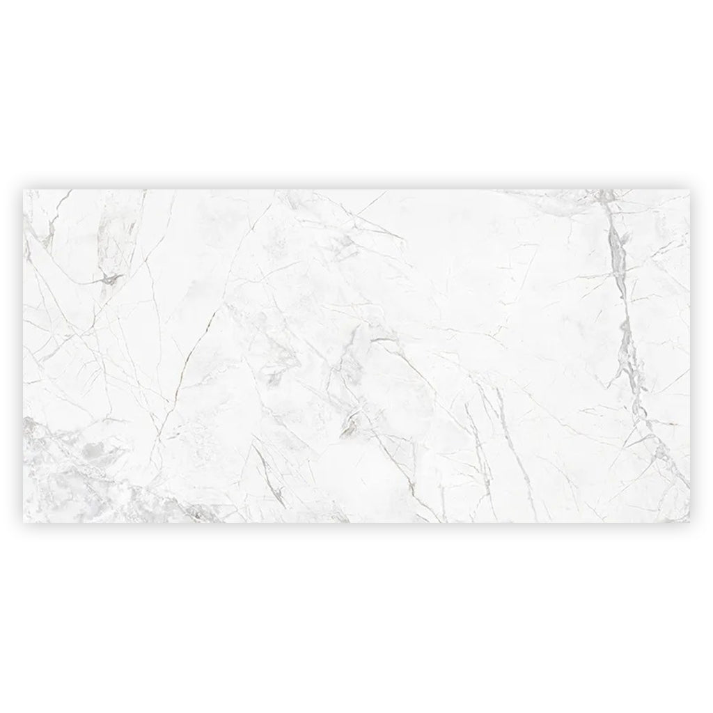 Strata 47.25 in. x 23.6 in. Polished Bright White with Gray Ceramic Large Format Wall and Floor Tile (15.5 sq ft/case) - 2 Pack