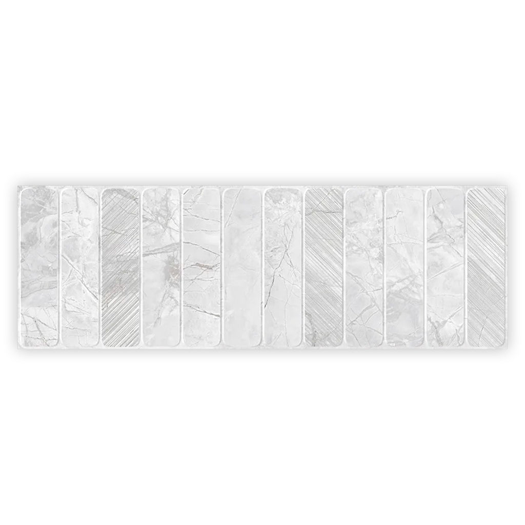 Strata 15.75 in. x 47.25 in. Matte Soft Gray and White Ceramic Large Format Wall Tile (15.5 sq ft/case) - 3 Pack