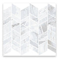 Sample - Dove-Gray White 10x12 Matte Chevron Porcelain Mosaic Tile (11 pack, 9.88 sq ft/case)