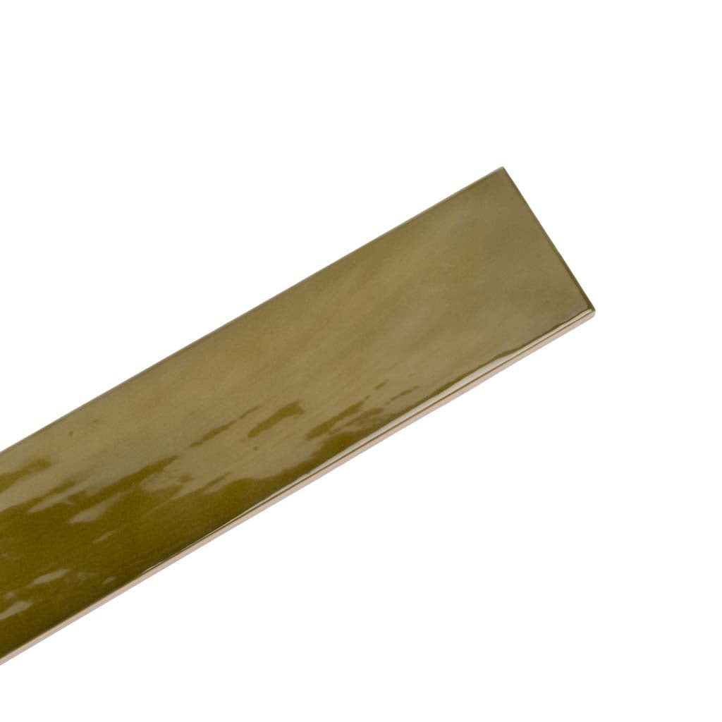 Olive Green 2.6x16 Glossy Ceramic Subway Tile (38 pack, 10.76 sq ft/case) - Sample