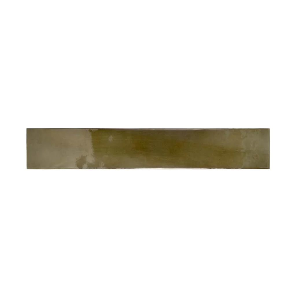 Olive Green 2.6x16 Glossy Ceramic Subway Tile (38 pack, 10.76 sq ft/case) - Sample