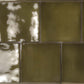 50 pack Silken 3.94 in. x 3.94 in. Glossy Green Ceramic Square Wall and Floor Tile (5.38 sq ft/case) - Sample