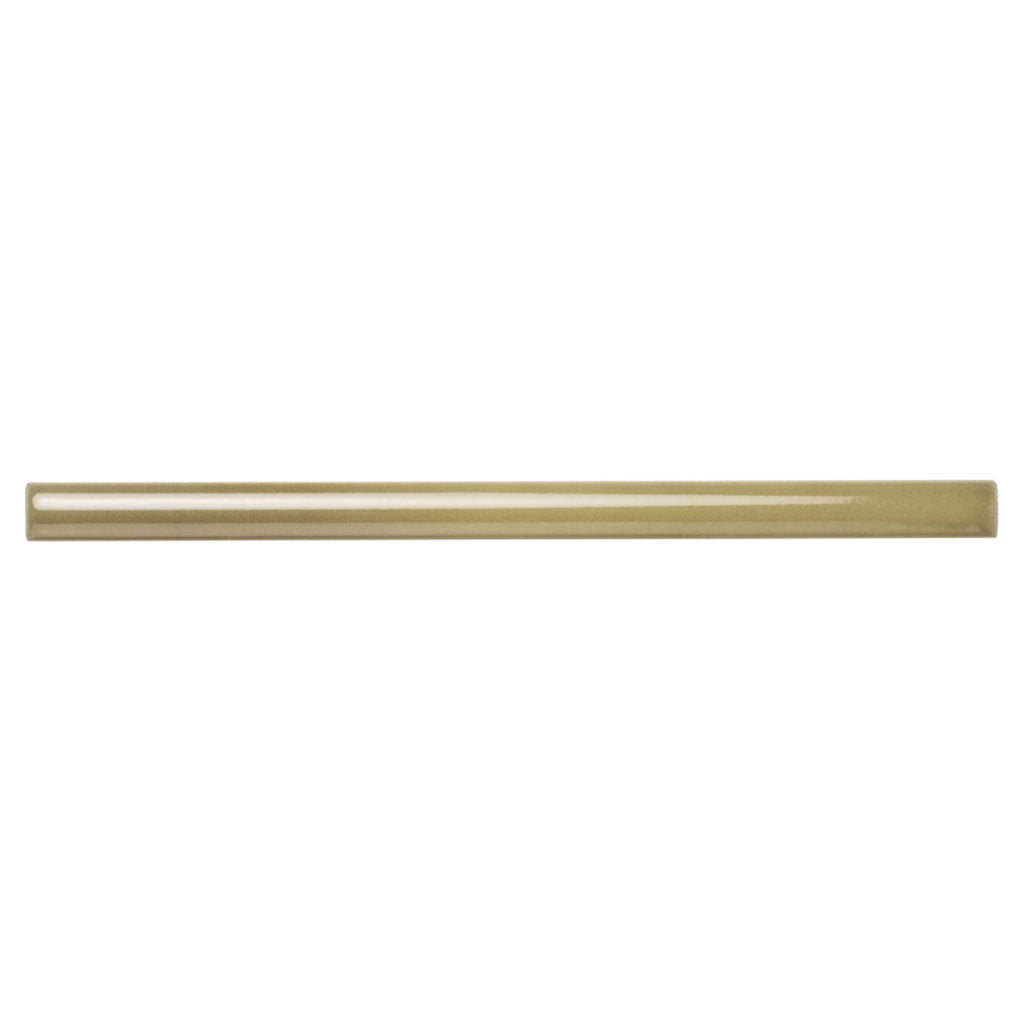 Olive Green 0.5x8 Glossy Ceramic Pencil Tile Trim (10 pack, 0.3 sq ft/case) - Sample