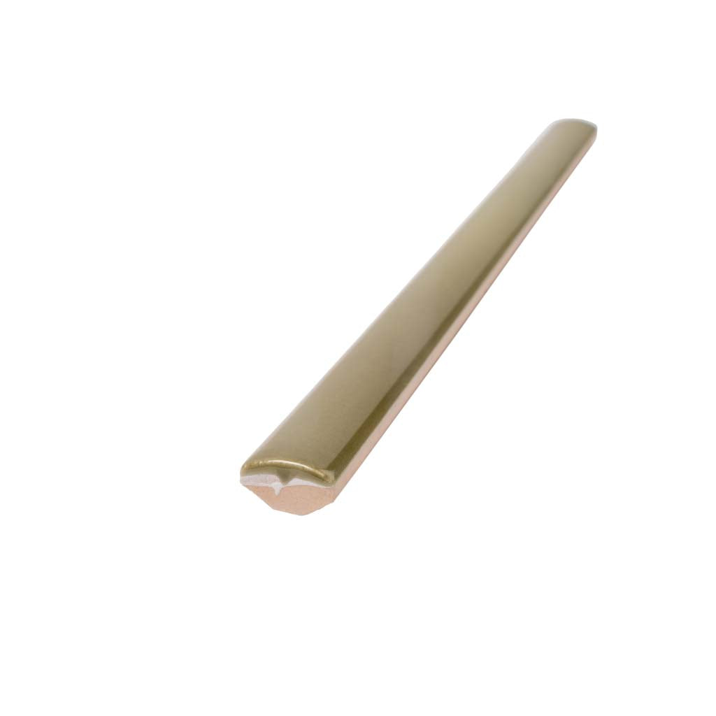 Olive Green 0.5x8 Glossy Ceramic Pencil Tile Trim (10 pack, 0.3 sq ft/case) - Sample