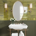 Glossy olive green ceramic subway wall tile 2.6x16 inches for bathroom backsplash
