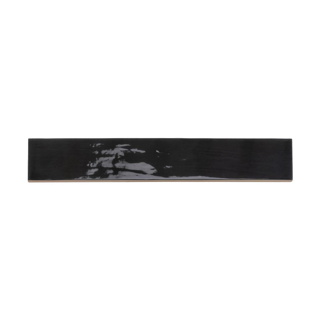 Black 2.6x16 Glossy Ceramic Subway Tile (38 pack, 10.76 sq ft/case) - Sample