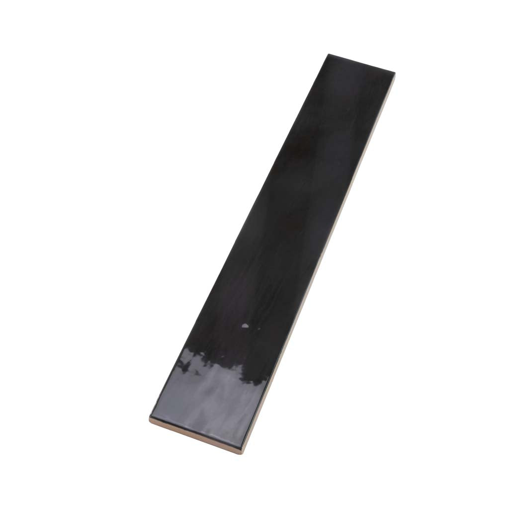 Black 2.6x16 Glossy Ceramic Subway Tile (38 pack, 10.76 sq ft/case) - Sample
