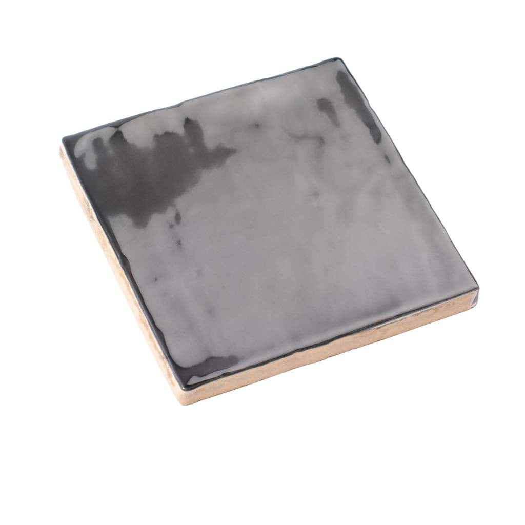 Black 4x4 Glossy Square Ceramic Tile (50 pack, 5.38 sq ft/case) - Sample
