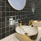 Black 4x4 Glossy Square Ceramic Tile (50 pack, 5.38 sq ft/case) - Sample