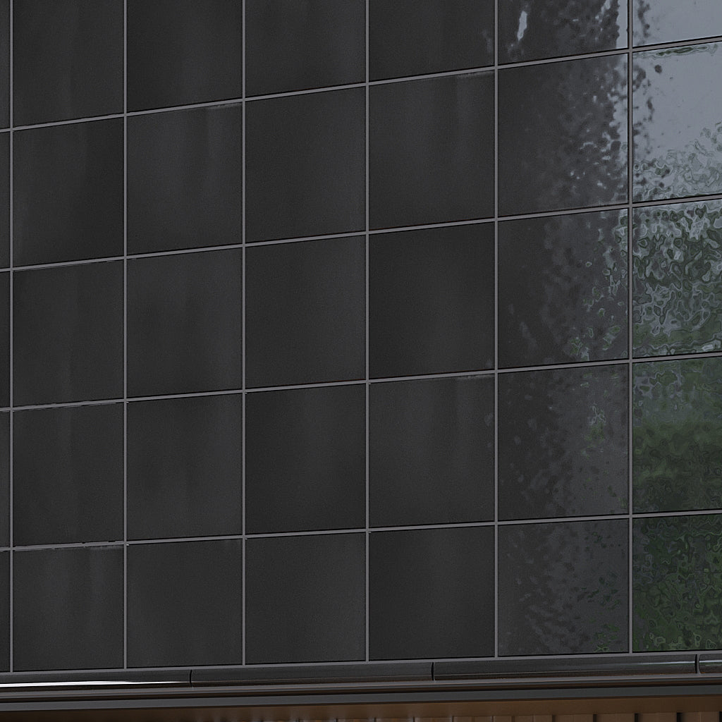 Black 4x4 Glossy Square Ceramic Tile (50 pack, 5.38 sq ft/case)