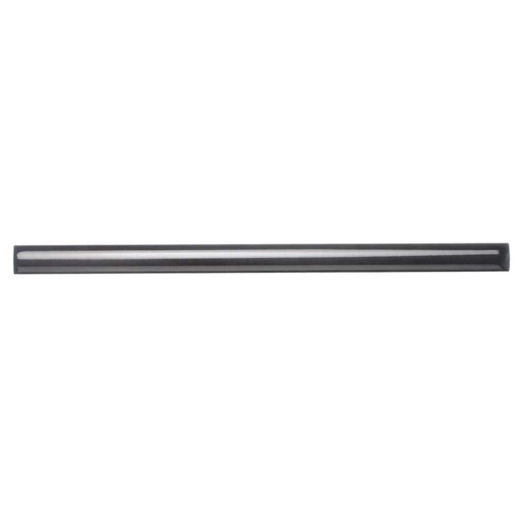 Black 0.5x8 Ceramic Glossy Pencil Tile Trim (10 pack, 0.3 sq ft/case) - Sample