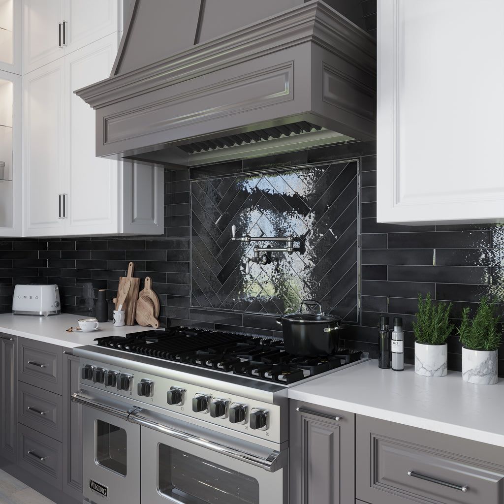 Black 2.6x16 Glossy Ceramic Subway Tile (38 pack, 10.76 sq ft/case) - Sample