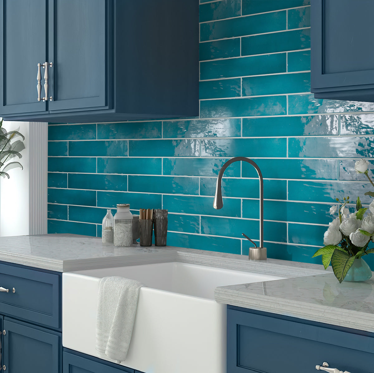 3x16 Silken Glossy Green Ceramic Subway Tile | Make Your Walls Shine ...