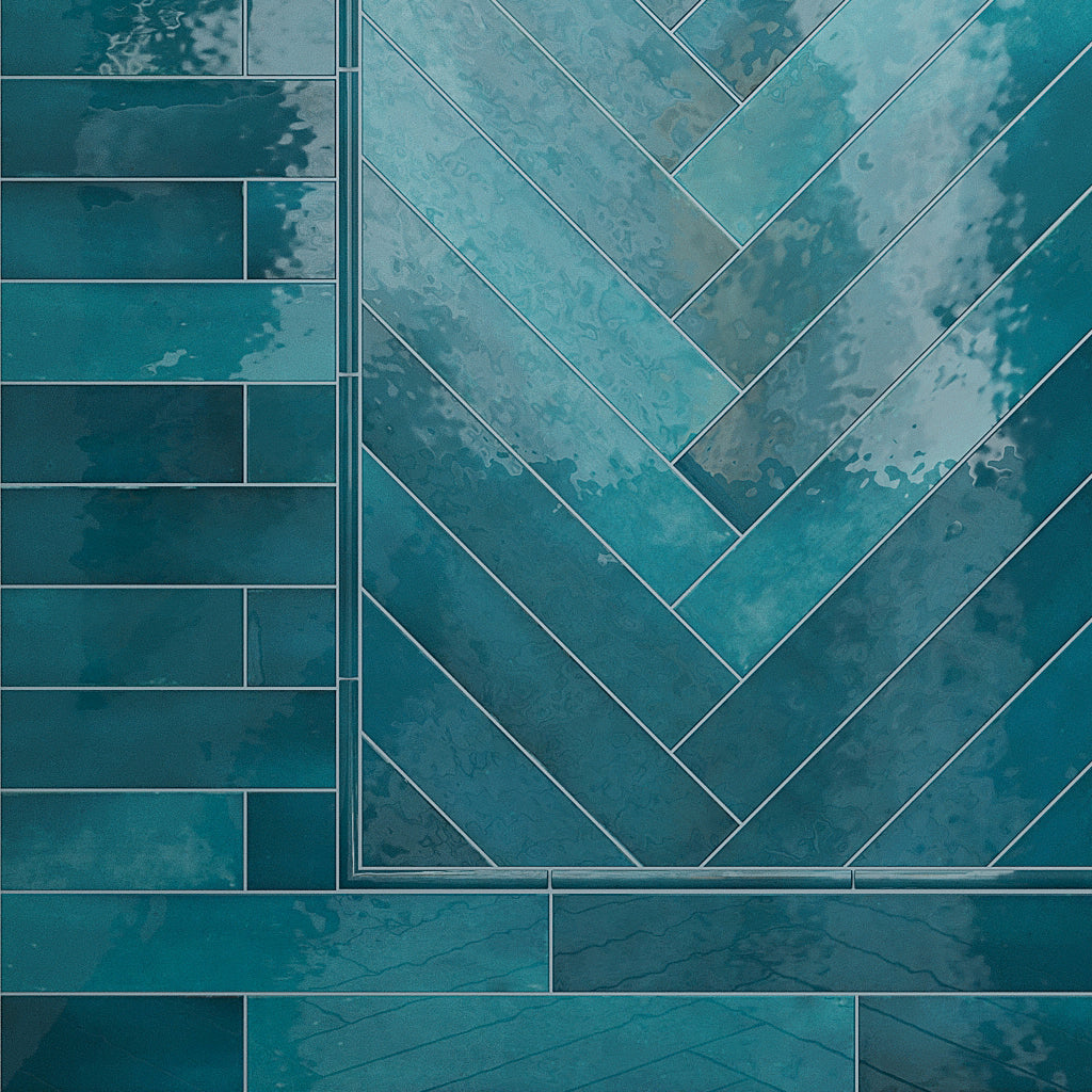 Teal Green 2.6x16 Glossy Ceramic Subway Tile (38 pack, 10.76 sq ft/case)