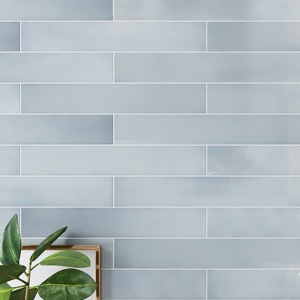 Benjamin Moore Smoke 2.6x16 Glossy Ceramic Subway Tile (38 pack, 10.76 sq ft/case)