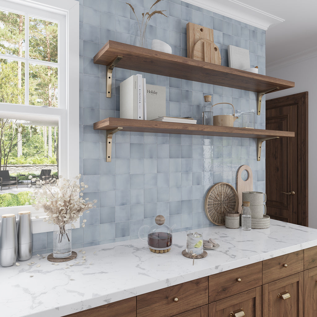 Benjamin Moore Smoke 4x4 Glossy Square Ceramic Tile (50 pack, 5.38 sq ft/case) - Sample