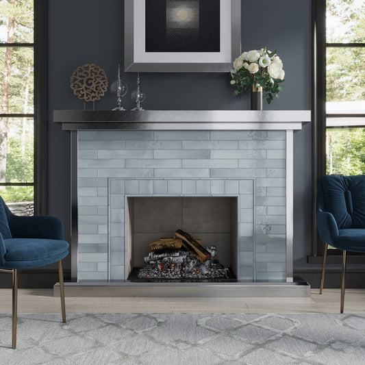 Benjamin Moore Smoke 0.5x8 Glossy Ceramic Pencil Tile Trim (10 pack, 0.3 sq ft/case) - Sample