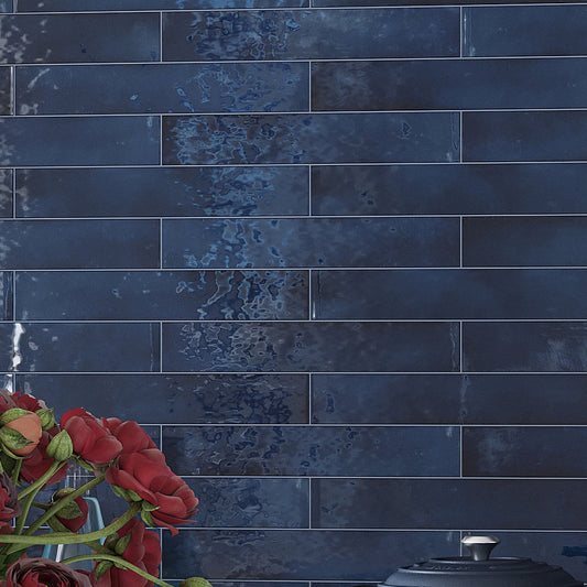 Navy Blue 2.6x16 Glossy Ceramic Subway Tile (15 Cases, 161.4 sqft/Pallet)
