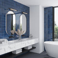Navy blue glossy 4x4 ceramic square tiles for bathroom wall and accent column