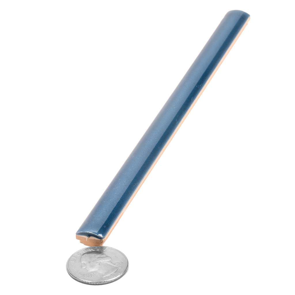 10 pack Silken 0.5 in. x 7.9 in. Glossy Blue Ceramic Pencil Tile Trims (0.3 sq ft/case) - Sample
