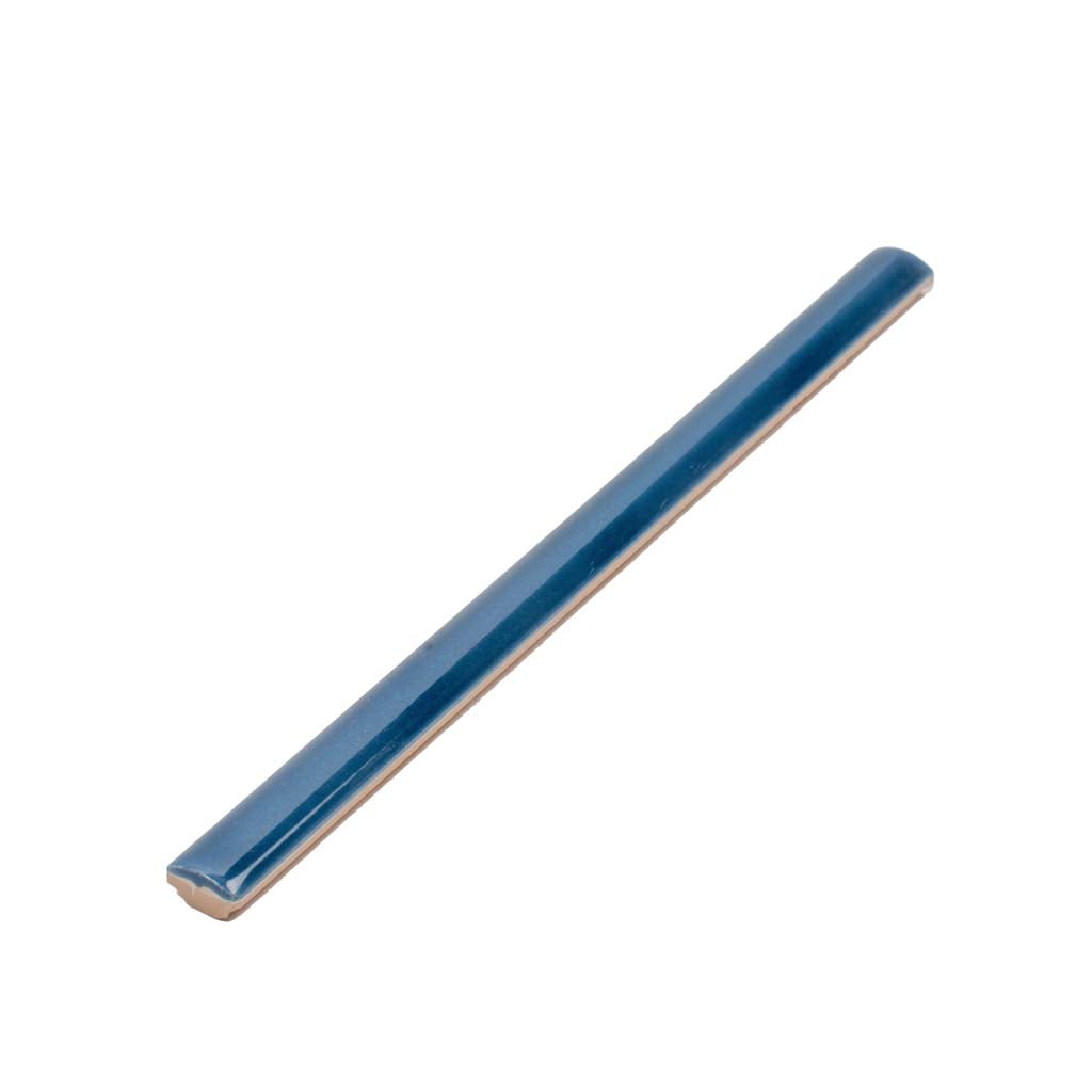 10 pack Silken 0.5 in. x 7.9 in. Glossy Blue Ceramic Pencil Tile Trims (0.3 sq ft/case) - Sample