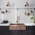 Ivory white glossy ceramic subway tile 2.6x16 inches installed on kitchen backsplash