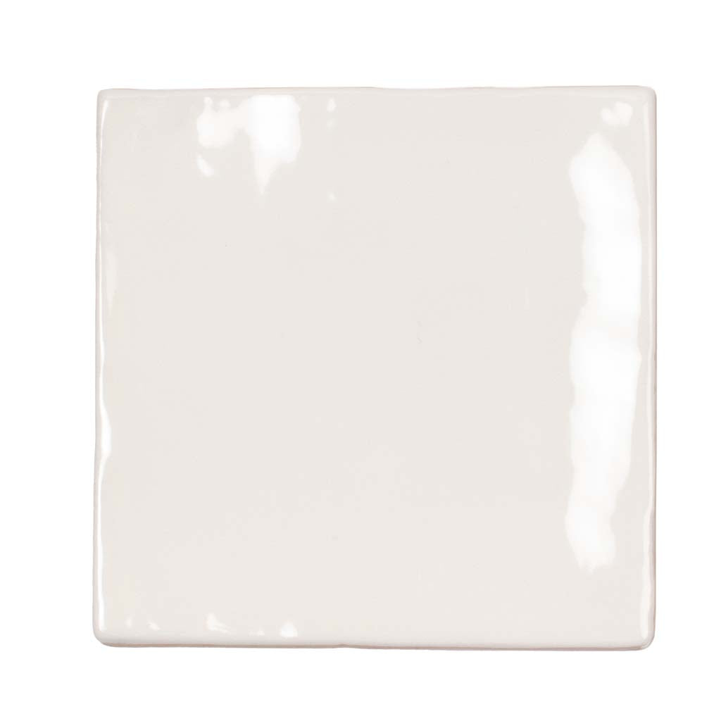 Ivory White 4x4 Glossy Square Ceramic Tile (60 pack, 6.46 sq ft/case) - Sample