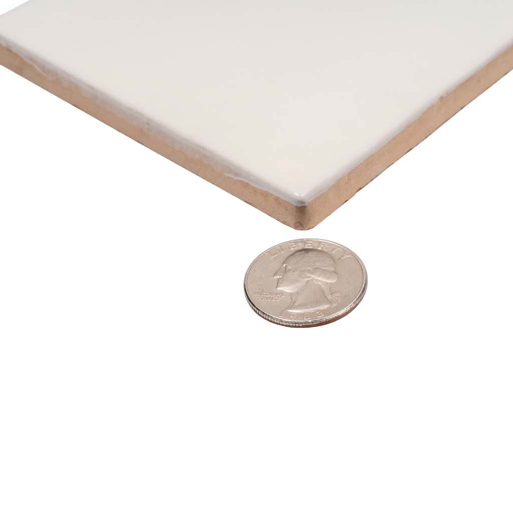 Ivory White 4x4 Glossy Square Ceramic Tile (60 pack, 6.46 sq ft/case) - Sample