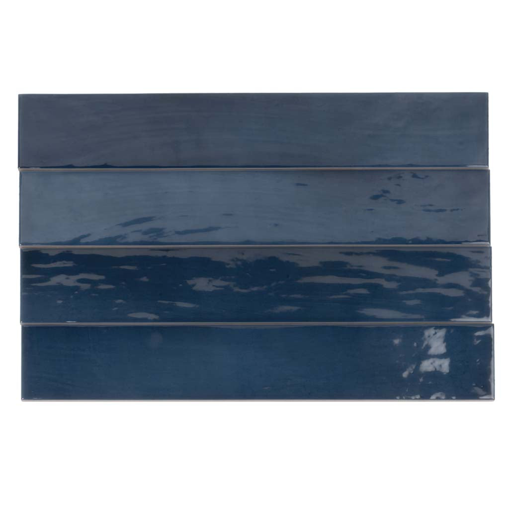Navy Blue 2.6x16 Glossy Ceramic Subway Tile (38 pack, 10.76 sq ft/case) - Sample